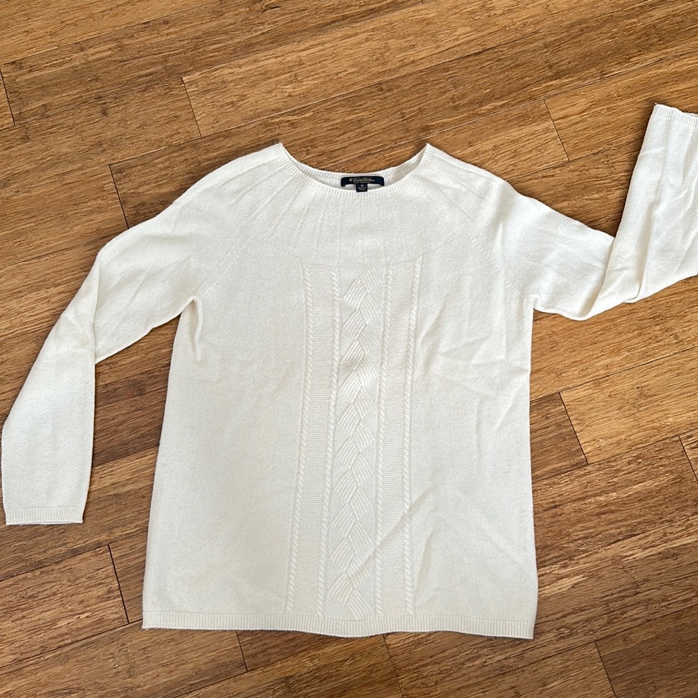 BROOKS BROTHERS 100% Cashmere Ivory Sweater